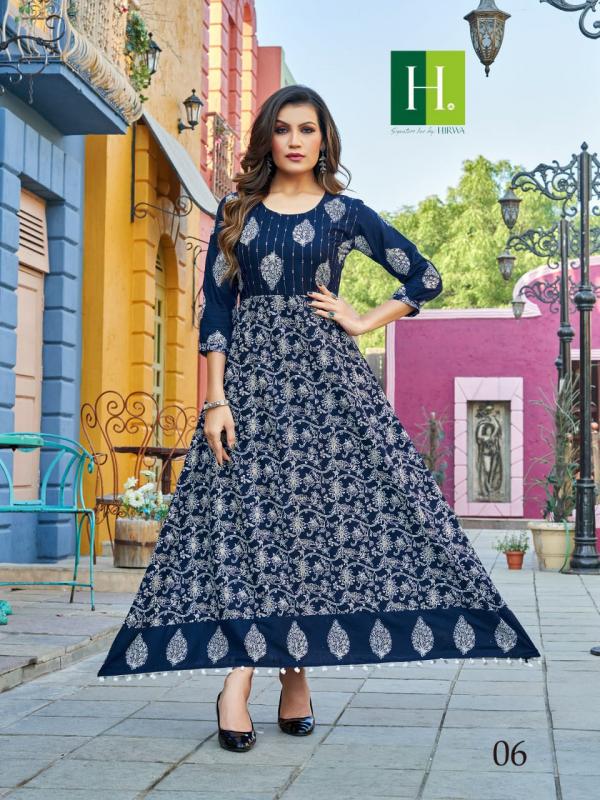 Hirwa Karishma Rayon slub Designer Kurti Collection